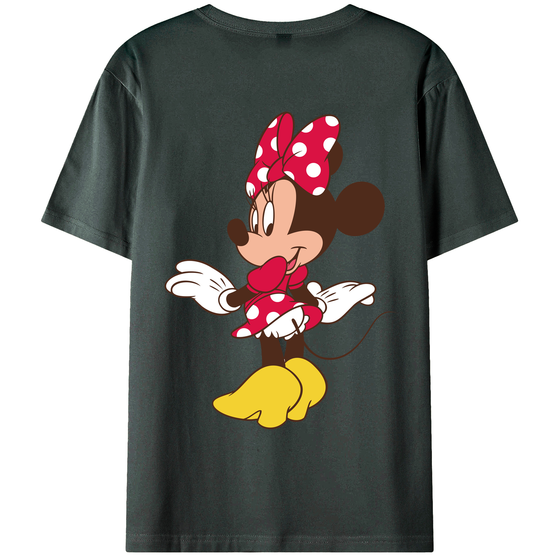 ミッキーマウス Mickey Mouse 綿100％ メンズ半袖Tシャツ（バックプリント） 通気性